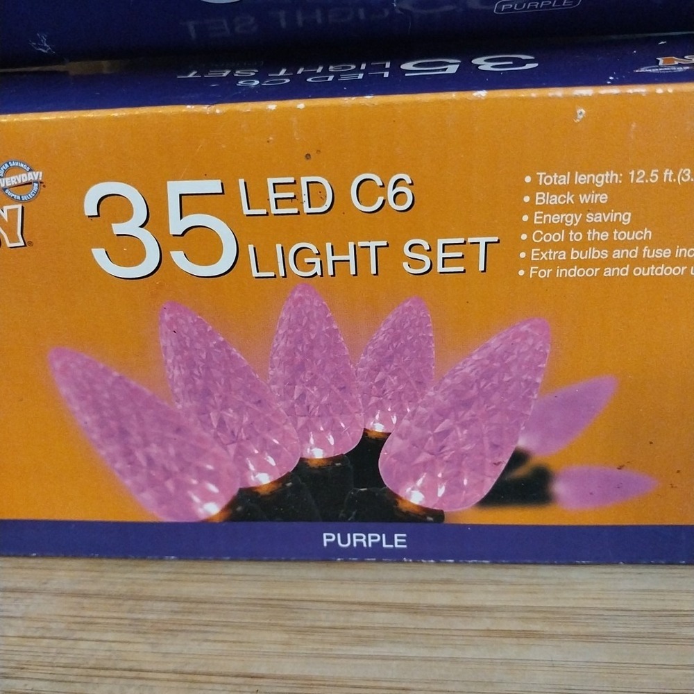 Halloween Purple 35 C6 LED Party Lights 12.5ft.  Wedding/ Fairy Indoor/Outdoor
